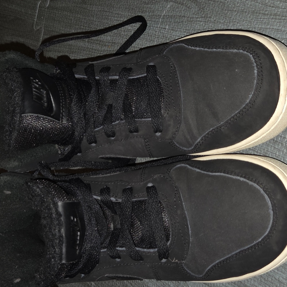 Nike Black and Cream High-Top Sneakers